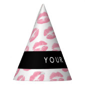 Roze lippen, kus, lippenstift, Jouw naam, personal Feesthoedjes (Links)