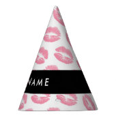 Roze lippen, kus, lippenstift, Jouw naam, personal Feesthoedjes (Rechts)