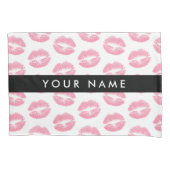 Roze lippen, kus, lippenstift, Jouw naam, personal Kussensloop (Voorkant)