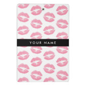 Roze lippen, kus, lippenstift, Jouw naam, personal Mini Klembord (Achterkant)