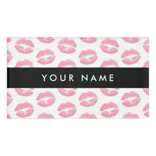 Roze lippen, kus, lippenstift, Jouw naam, personal Naambadge