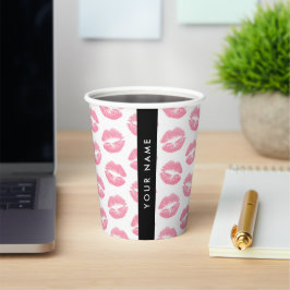 Roze lippen, kus, lippenstift, Jouw naam, personal Papieren Bekers