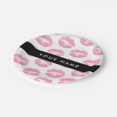 Roze lippen, kus, lippenstift, Jouw naam, personal Papieren Bordje (Gekanteld)