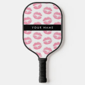 Roze lippen, kus, lippenstift, Jouw naam, personal Pickleball Paddle (Voorkant)