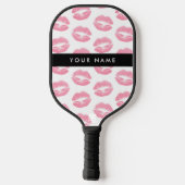 Roze lippen, kus, lippenstift, Jouw naam, personal Pickleball Paddle (Achterkant)