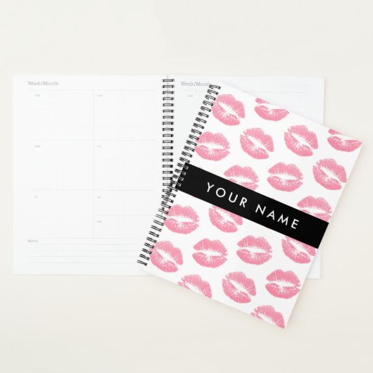Roze lippen, kus, lippenstift, Jouw naam, personal Planner (Display)