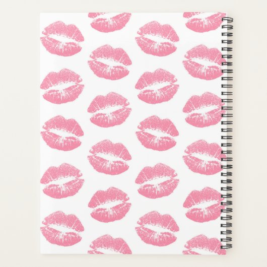Roze lippen, kus, lippenstift, Jouw naam, personal Planner (Achterkant)