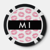 Roze lippen, kus, lippenstift, Jouw naam, personal Poker Chips (Achterkant)