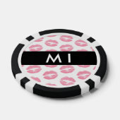 Roze lippen, kus, lippenstift, Jouw naam, personal Poker Chips (Enkel)