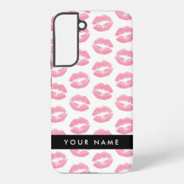 Roze lippen, kus, lippenstift, Jouw naam, personal Samsung Galaxy Hoesje