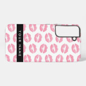 Roze lippen, kus, lippenstift, Jouw naam, personal Samsung Galaxy Hoesje (Achterkant horizontaal)