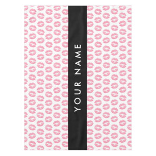 Roze lippen, kus, lippenstift, Jouw naam, personal Tafelkleed