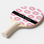 Roze lippen, kus, lippenstift, Jouw naam, personal Tafeltennisbatje (Voorkant Gekanteld)