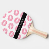Roze lippen, kus, lippenstift, Jouw naam, personal Tafeltennisbatje (Zijkant)
