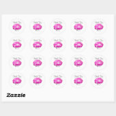 Roze Lippen Kus Make-up Beauty Glam Chique Custom Ronde Sticker (Vel)