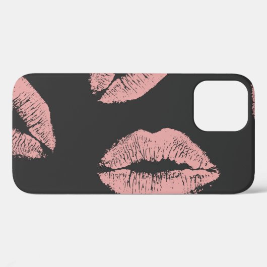 Roze lippen kussen, Valentijnsdag patroon. Case-Mate iPhone Case (Achterkant (horizontaal))