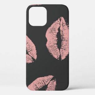 Roze lippen kussen, Valentijnsdag patroon. Case-Mate iPhone Case