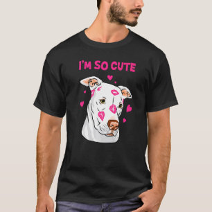 Roze Lippen Kussen Zoete Amerikaanse Pitbull T-shirt