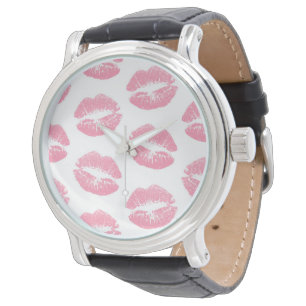 Roze Lippen, Lippenpatroon, Roze Lippenstift, Kus Horloge