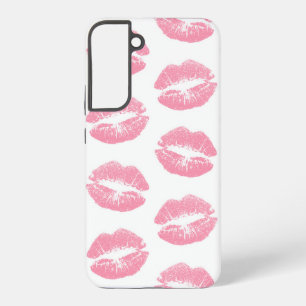 Roze Lippen, Lippenpatroon, Roze Lippenstift, Kus Samsung Galaxy Hoesje