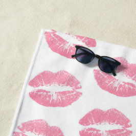 Roze Lippen, Lippenpatroon, Roze Lippenstift, Kus Strandlaken