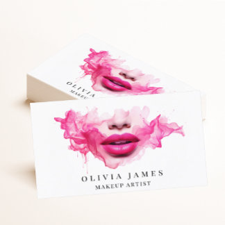 Roze Lippen Make-up Artiest Cosmetica Beauty Salon Visitekaartje