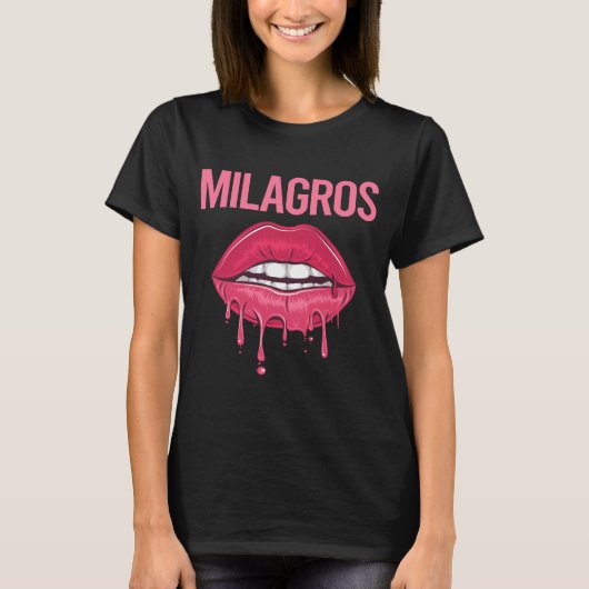 Roze Lippen - Milagros Name T-shirt (Voorkant)