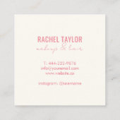 Roze lippen | Mint Make-up Vierkant Visitekaartje (Achterkant)