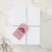 Roze Lippen, Mond Gift Labels Cadeaulabel (Met Touw)