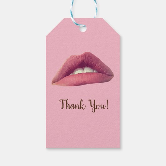 Roze Lippen, Mond Gift Labels Cadeaulabel (Achterkant)