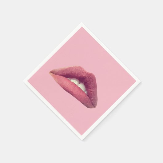 Roze Lippen, Mond party servetten (Hoek)