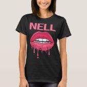 Roze Lippen - Nell naam T-shirt (Voorkant)
