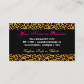 Roze lippen op klassieke luipaard Aangepaste kaart Visitekaartje (Achterkant)