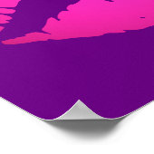 Roze lippen op paars poster (Hoek)