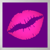 Roze lippen op paars poster (Voorkant)