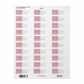 Roze Lippen Patroon Etiket (Full Sheet)