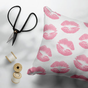 Roze lippen, patroon van lippen, roze lippenstift, accent kussen