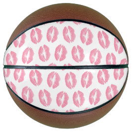 Roze lippen, patroon van lippen, roze lippenstift, basketbal