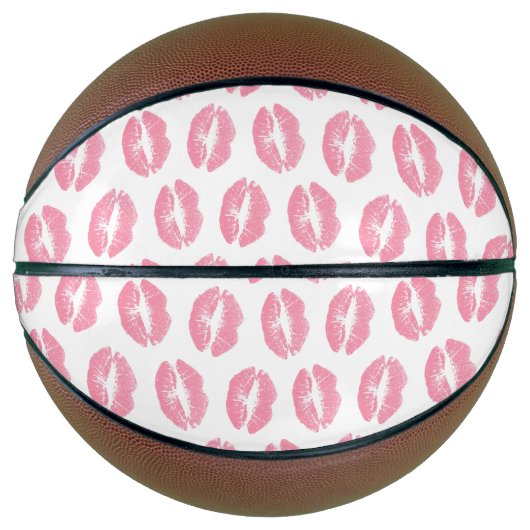 Roze lippen, patroon van lippen, roze lippenstift, basketbal (Voorkant)