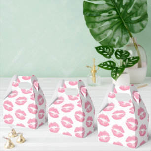 Roze lippen, patroon van lippen, roze lippenstift, bedankdoosjes