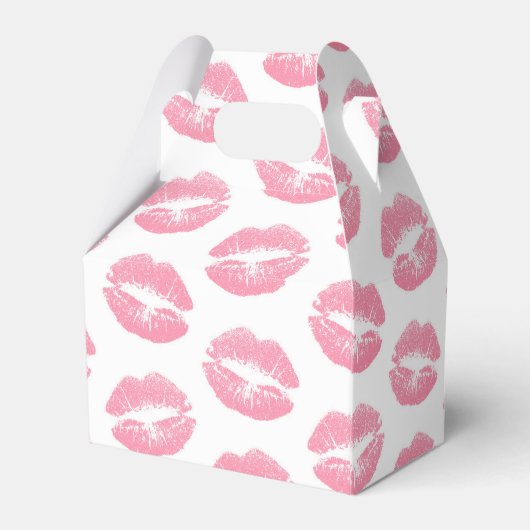 Roze lippen, patroon van lippen, roze lippenstift, bedankdoosjes (Achterkant)