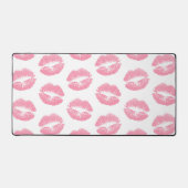 Roze lippen, patroon van lippen, roze lippenstift, bureaumat (Voorkant)