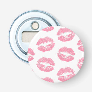 Roze lippen, patroon van lippen, roze lippenstift, button flesopener