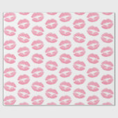 Roze lippen, patroon van lippen, roze lippenstift, cadeaupapier (Vlak)
