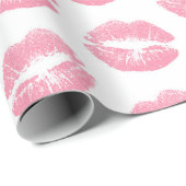 Roze lippen, patroon van lippen, roze lippenstift, cadeaupapier (Rol Hoek)