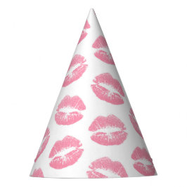 Roze lippen, patroon van lippen, roze lippenstift, feesthoedjes