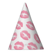 Roze lippen, patroon van lippen, roze lippenstift, feesthoedjes (Rechts)