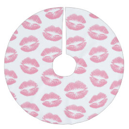 Roze lippen, patroon van lippen, roze lippenstift, kerstboom rok