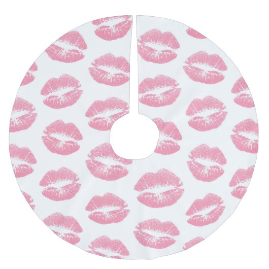 Roze lippen, patroon van lippen, roze lippenstift, kerstboom rok (Voorkant)