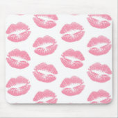 Roze lippen, patroon van lippen, roze lippenstift, muismat (Voorkant)
